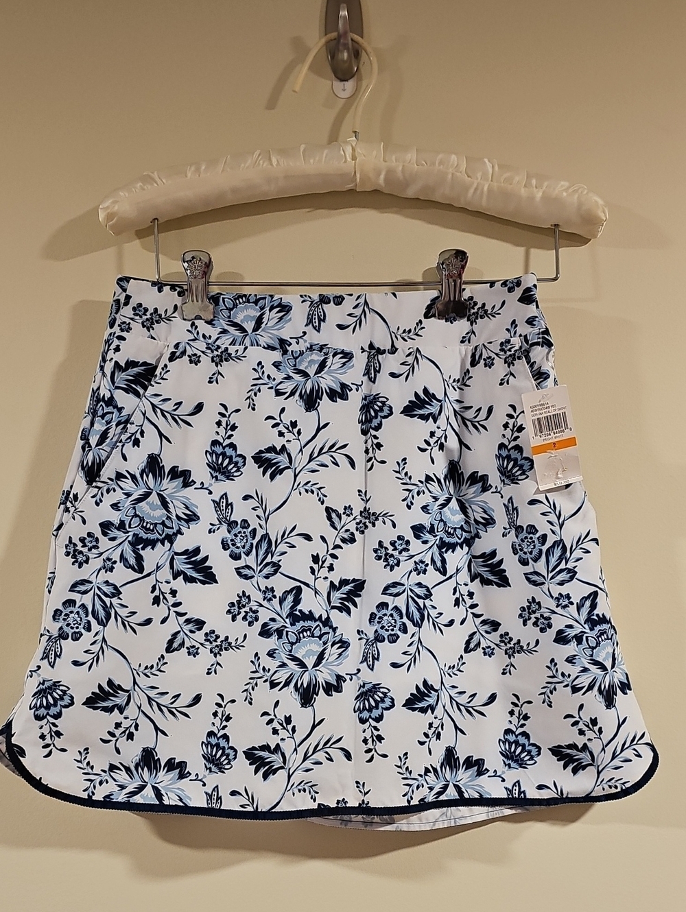 Izod White Skirt with Navy Floral Print